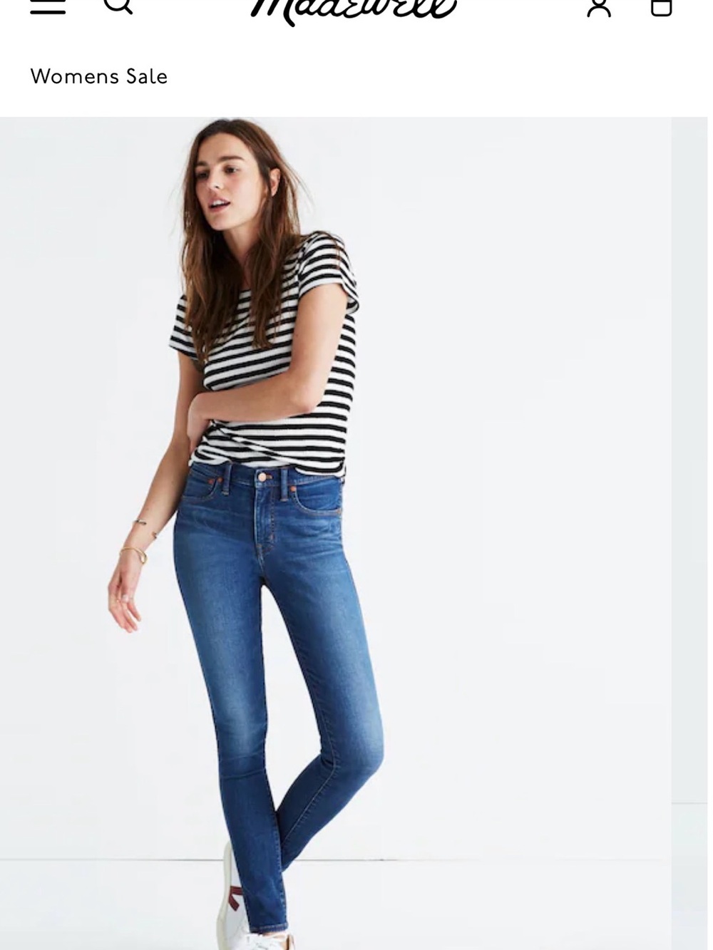 Madewell Womens Skinny Jeans in Medium Blue Wash